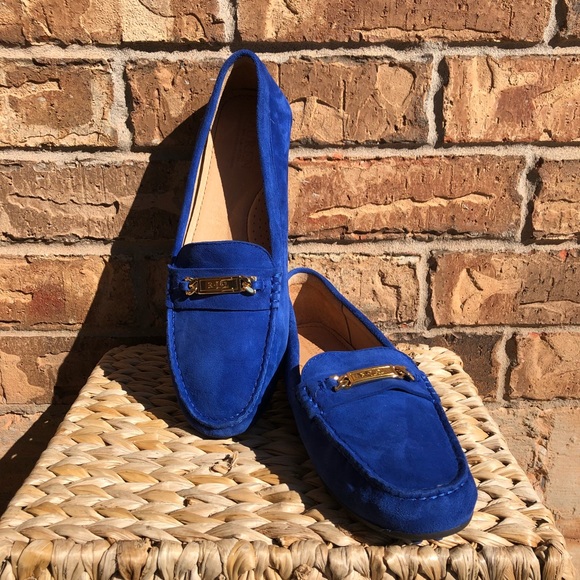 Ralph Lauren Blue Suede Berdine Loafers 